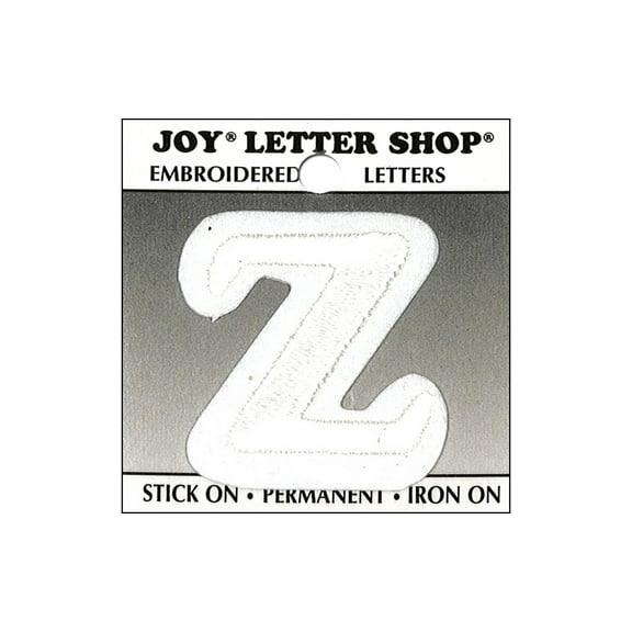Joy Applique Letter Iron On Cooper 1.5" White Z