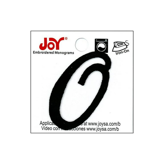 Joy Applique Letter Iron On Script 1.5" Black O