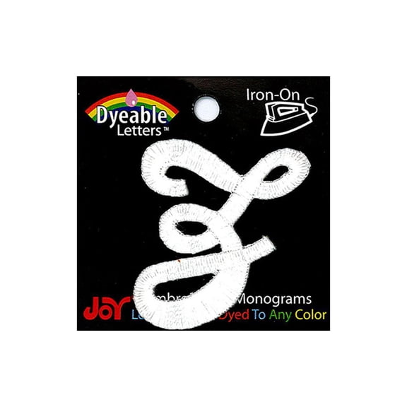 Joy Applique Letter Iron On Script Dye 1.5" Wht Z