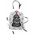 thumbnail image 1 of Joy Apron Abstract Christmas Tree Pattern with a Tree Topper Curlicues Swirled Lines, Unisex Kitchen Bib Apron with Adjustable Neck for Cooking Baking Gardening, Dark Coral Black White, by Ambesonne, 1 of 3