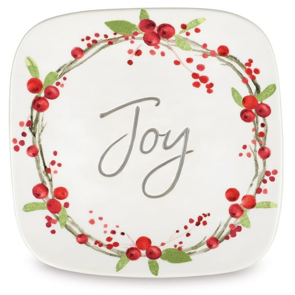Tabletop Berry Garland Plate Ceramic Dessert Joy Salad Christmas 193897
