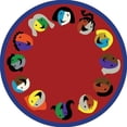 thumbnail image 1 of Joy Carpets 1406EE-03 Joyful Faces Red 7 ft.7 in. Border Round WearOn Nylon Machine Tufted- Cut Pile Just for Kids Rug, 1 of 2