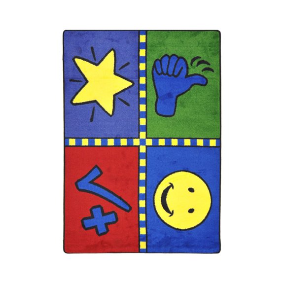 Motivation Mat 3'10" x 5'4" area rug in color Multi
