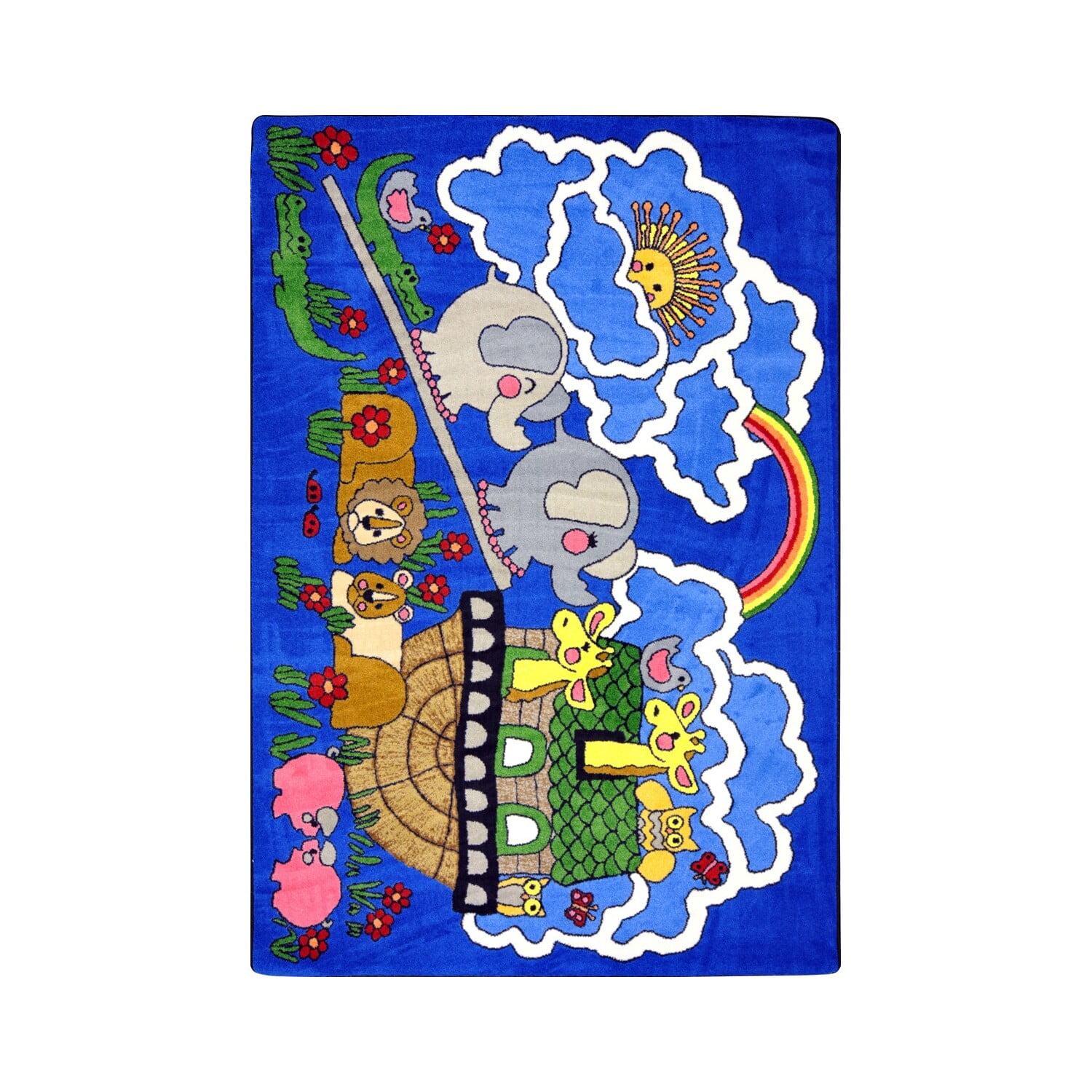 Joy Carpets 1409D Noah s Ark 7 ft.8 in. x 10 ft.9 in. WearOn Nylon Machine Tufted- Cut Pile Educational Rug
