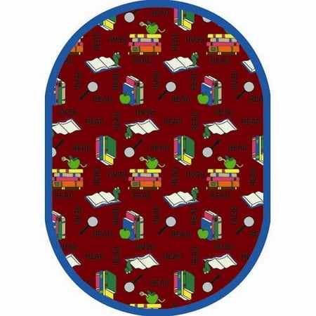 Joy Carpets 1419-03 Bookworm Just for Kids Rug 10-ft 9-in 13-ft 2-in Oval