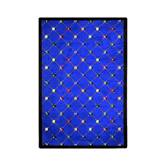 Billiards 5'4" x 7'8" Area Rug In Color Blue