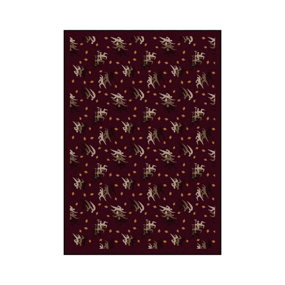 Fitness Zone 5'4" x 7'8" Area Rug In Color Burgundy