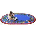 thumbnail image 1 of Joy Carpets Kid Essentials Reading Train 54" x 78" Oval Indoor Area Rug in Color Multi, 1 of 2