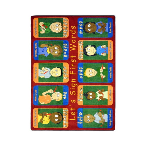 First Signs 7'8" x 10'9" Area Rug In Color Multi