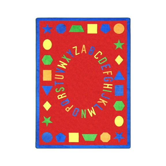 Kid Essentials Early Childhood First Lessons Rectangle 5'4" x 7'8" Red