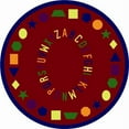 thumbnail image 1 of Joy Carpets 1443E-02 First Lessons Red 7 ft.7 in. Round  WearOn Nylon Machine Tufted- Cut Pile Educational Rug, 1 of 3