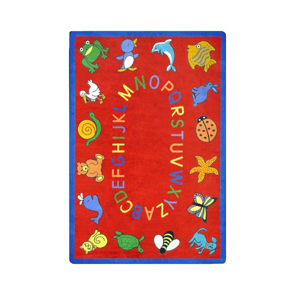 Kid Essentials - Early Childhood ABC Animals, 5'4" x 7'8", Red