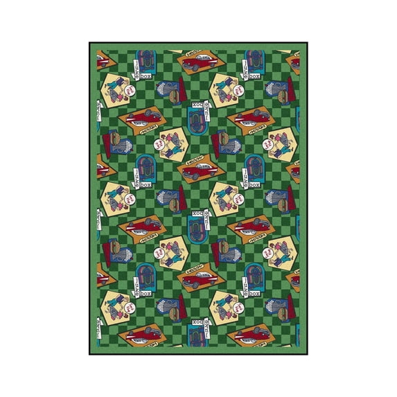 Fabulous Fifties 7'8" x 10'9" Area Rug In Color Green