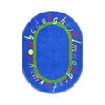 thumbnail image 1 of AlphaScript 7'8" x 10'9" Oval Area Rug In Color Blue, 1 of 2