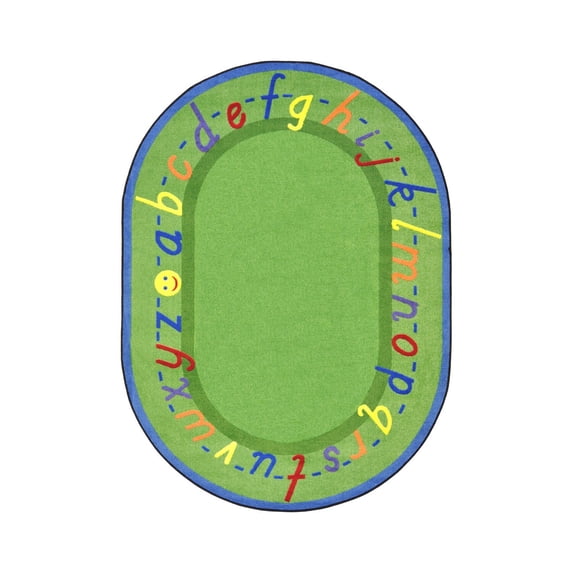 AlphaScript 7'8" x 10'9" Oval Area Rug In Color Green