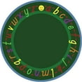 thumbnail image 1 of Joy Carpets 1478E-02 AlphaScript Green 7 ft.7 in. Round  WearOn Nylon Machine Tufted- Cut Pile Educational Rug, 1 of 1