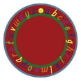thumbnail image 1 of Joy Carpets 1478E-03 AlphaScript Red 7 ft.7 in. Round  WearOn Nylon Machine Tufted- Cut Pile Educational Rug, 1 of 1