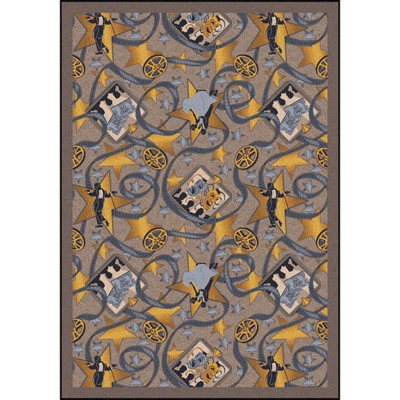 Joy Carpets Any Day Matinee Silver Screen 7'8" x 10'9" Area Rug in Color Taupe