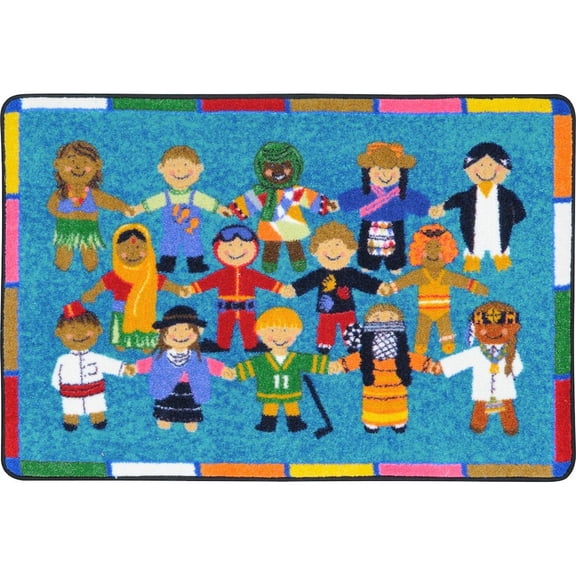 Joy Carpets Joy Carpet Hands Around The World Multi 2'8" x 3'10"