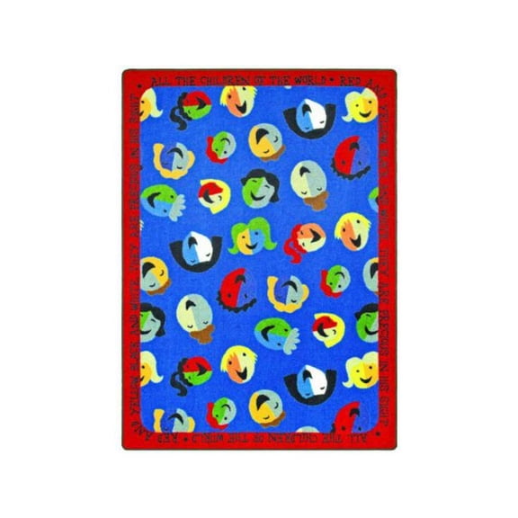 Joy Carpets Kid Essentials Children of the World 77" Round Indoor Area Rug in Color Multi