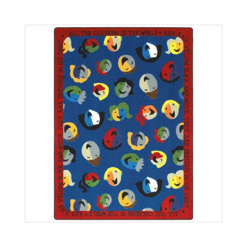 Joy Carpets Kid Essentials Children of the World 77" Round Indoor Area Rug in Color Multi