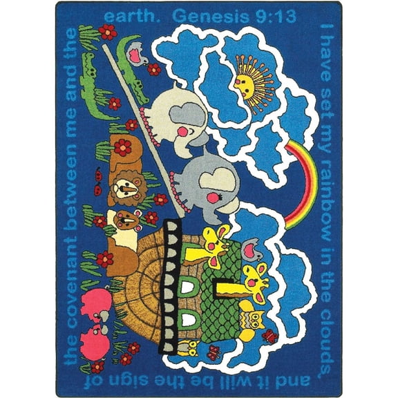 Joy Carpets Kid Essentials Rainbow's Promise 5'4" x 7'8" Area Rug in Color Multi