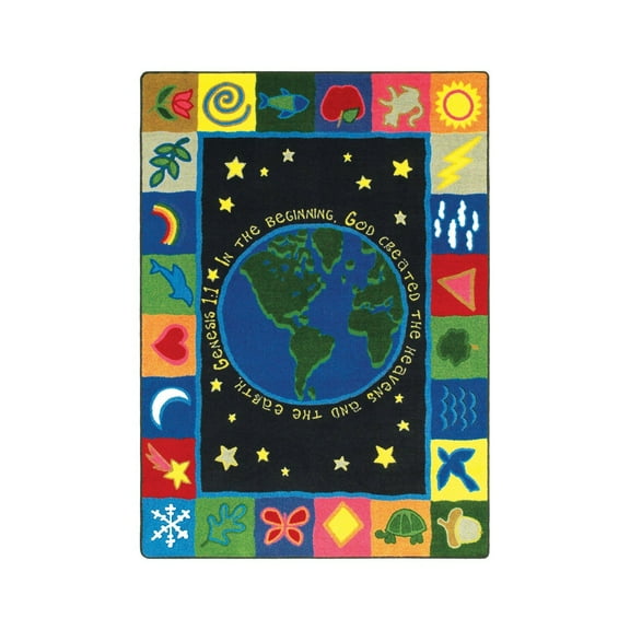 In the Beginning 5'4" x 7'8" Area Rug In Color Multi