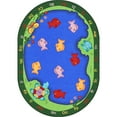 thumbnail image 1 of Joy Carpets 1498CC FishiN Fun 5 ft.4 in. x 7 ft.8 in. Oval  WearOn Nylon Machine Tufted- Cut Pile Educational Rug, 1 of 1