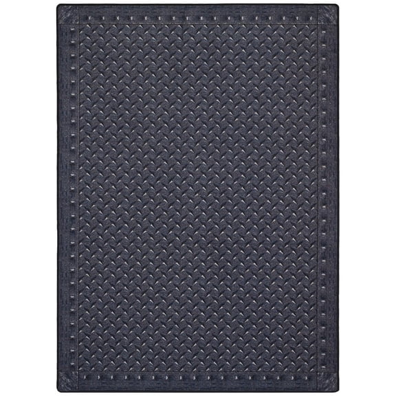 Joy Carpets Kaleidoscope Diamond Plate 5'4" x 7'8" Area Rug in Color Steel Blue