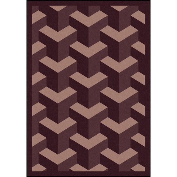 Joy Carpets Kaleidoscope Rooftop 5'4" x 7'8" Area Rug in Color Plum