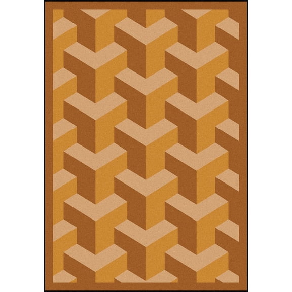 Joy Carpets Kaleidoscope Rooftop 5'4" x 7'8" Area Rug in Color Wheat