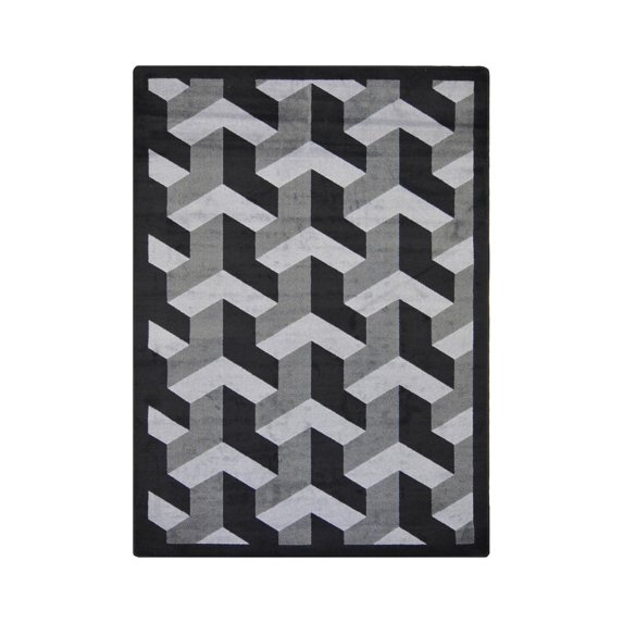 Kaleidoscope - Whimsical Area Rugs Rooftop, 5'4" x 7'8", Emerald