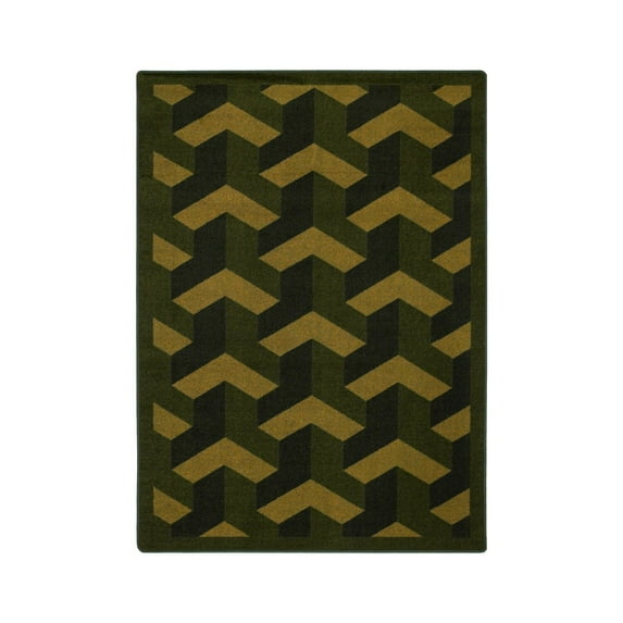 Kaleidoscope - Whimsical Area Rugs Rooftop, 7'8" x 10'9", Olive