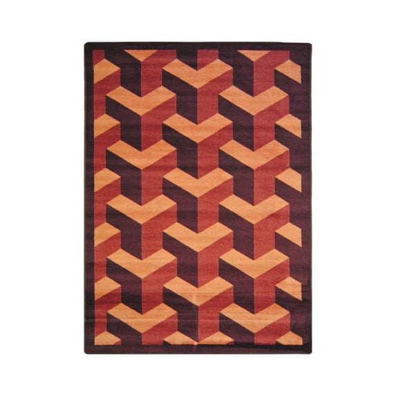 Rooftop 7'8" x 10'9" Area Rug In Color Burgundy