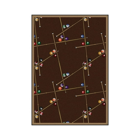 Snookered 3'10" x 5'4" Area Rug In Color Chocolate