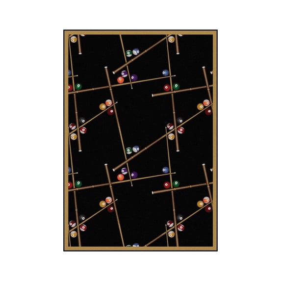 Snookered 3'10" x 5'4" Area Rug In Color Black