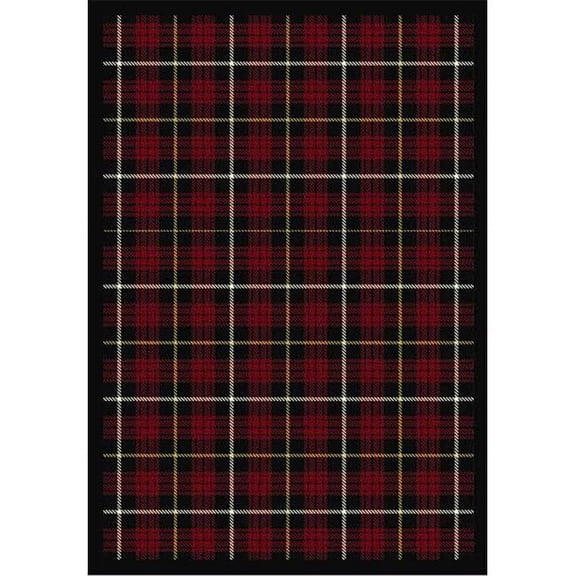 Joy Carpets 1511D-01 Bit O ft. Scotch Lumberjack Red 7 ft.8 in. x 10 ft.9 in.  WearOn Nylon Machine Tufted- Cut Pile Whimsy Rug