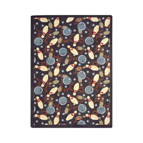 Retro Bowl 7'8" x 10'9" area rug in color Chocolate