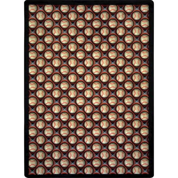 Joy Carpets Games People Play Bases Loaded 3'10" x 5'4" Area Rug in Color Night Game