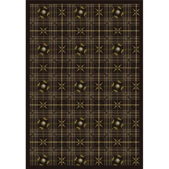 Joy Carpets 1524G-04 Saint Andrews Bark Brown 10 ft.9 in. x 13 ft.2 in. 100 Pct. STAINMASTER Nylon Machine Tufted- Cut Pile Sports Rug