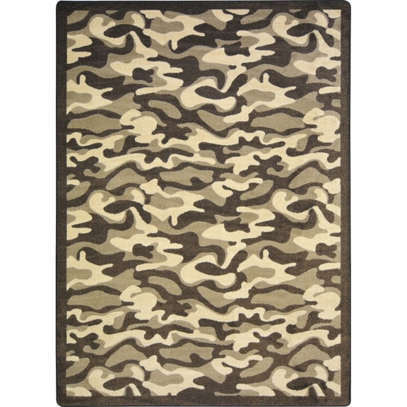 Joy Carpets Kaleidoscope Funky Camo 5'4" x 7'8" Area Rug in Color Desert