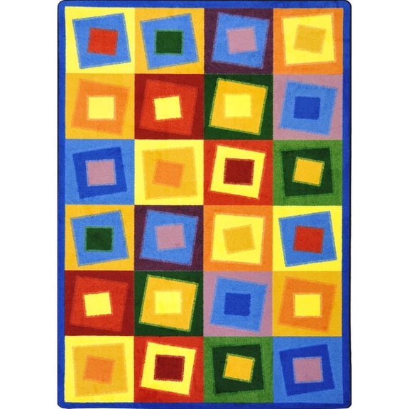 Joy Carpets Kid Essentials Off Balance 5'4" x 7'8" Area Rug in Color Brights