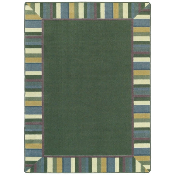 Joy Carpets Kid Essentials Clean Green 3'10" x 5'4" Area Rug in Color Soft