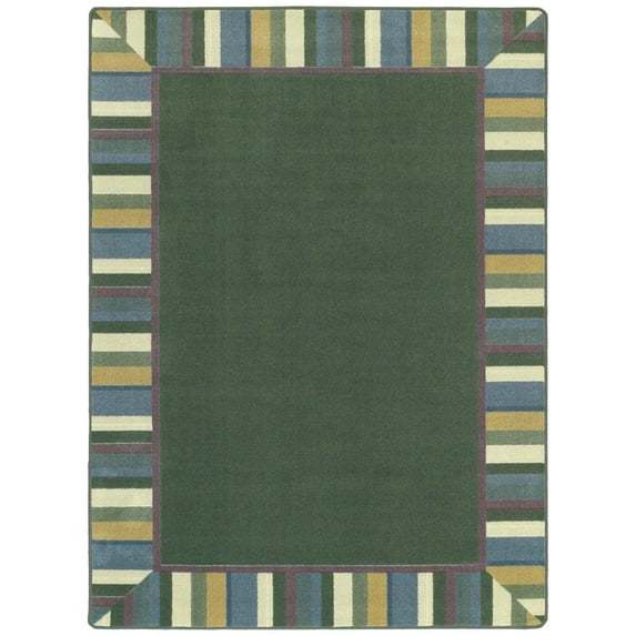 Joy Carpets Kid Essentials Clean Green 5'4" x 7'8" Area Rug in Color Soft