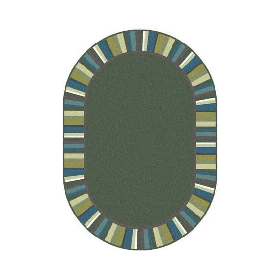 Joy Carpets Joy Carpet Clean Green Soft 7'8" x 10'9" Oval