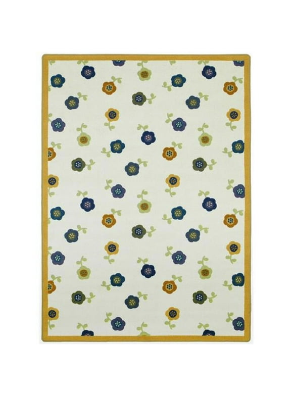 Joy Carpets 1536B-01 Awesome Blossom Bold 3 ft.10 in. x 5 ft.4 in.  WearOn Nylon Machine Tufted- Cut Pile Just for Kids Rug