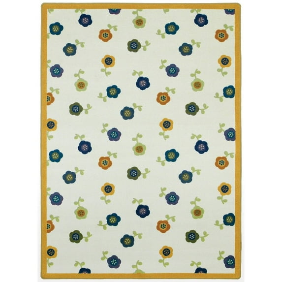 Joy Carpets Kid Essentials Awesome Blossom 3'10" x 5'4" Area Rug in Color Bold