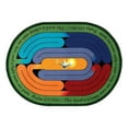 thumbnail image 1 of Joy Carpets Kid Essentials Pathway of Light 77" Round Indoor Area Rug in Color Multi, 1 of 3