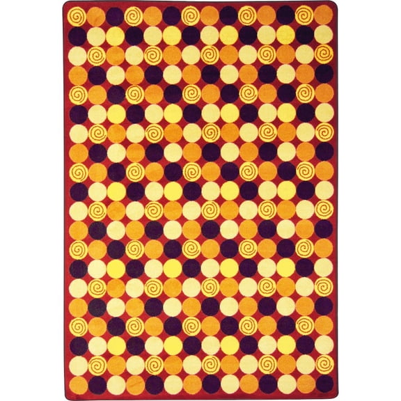 Joy Carpets Kid Essentials Roundabout 7'8" x 10'9" Area Rug in Color Red