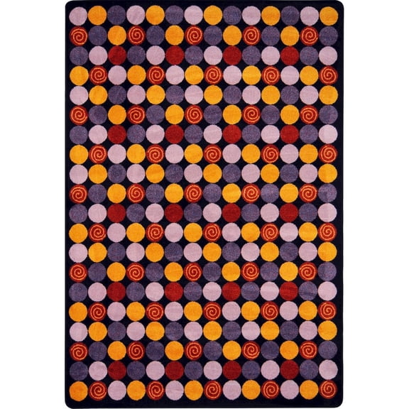 Joy Carpets Kid Essentials Roundabout 7'8" x 10'9" Area Rug in Color Plum